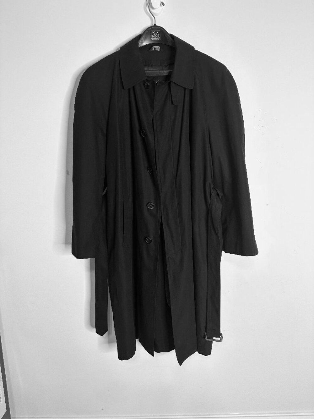 Jos. A Bank Men's RN31608 Black Full Length Trench Raincoat 42S